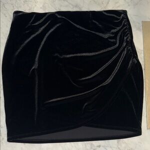 Express Black Velvet Skirt